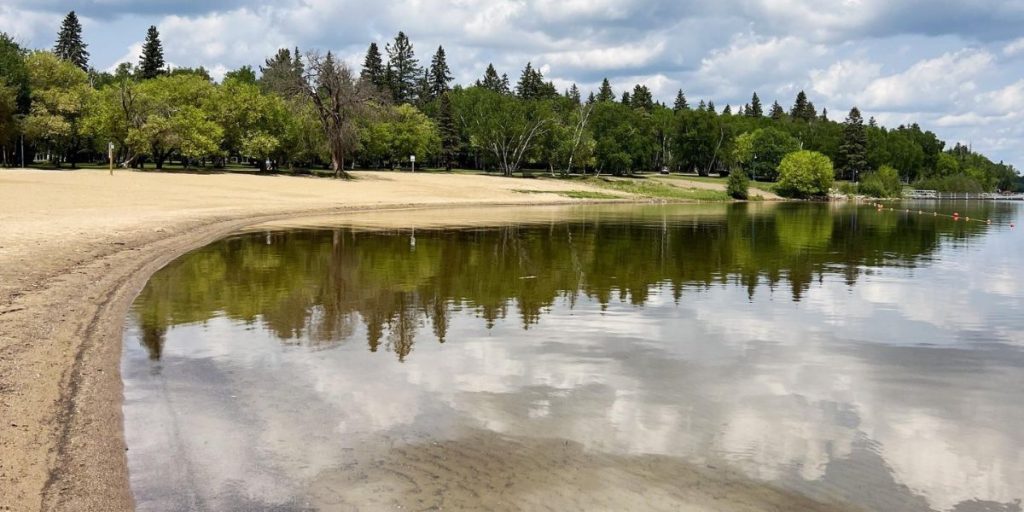 Image by Travel Manitoba and showcases Falcon Lake Main Beach.