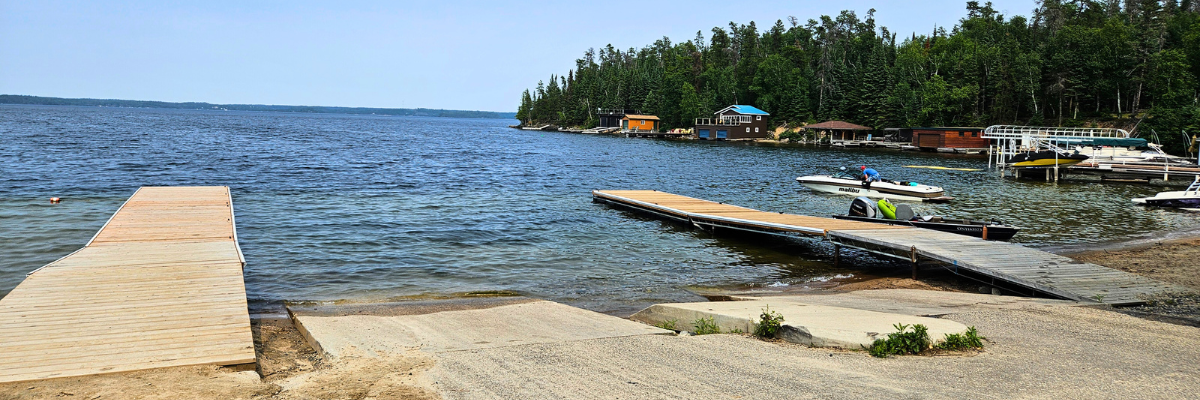 Image of West Hawk Boat Launch in the Whiteshell Provincial Park.